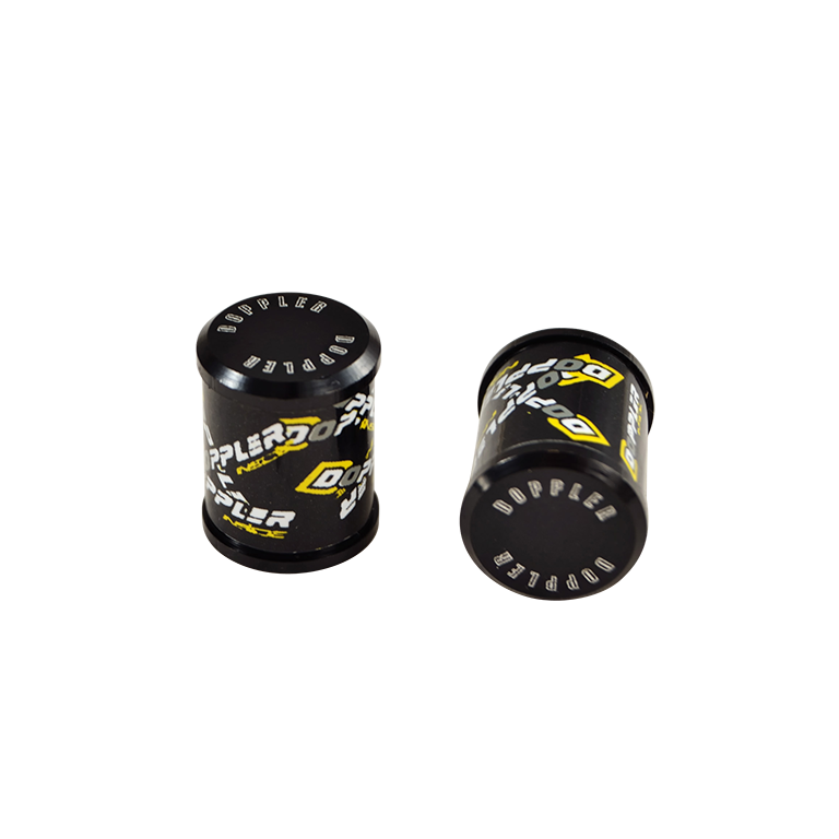 capuchon valve cap black yellow decoration (x2) moto parts cycle